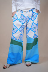 FlowersxWaves Printed linen pants
