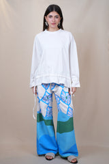 FlowersxWaves Printed linen pants