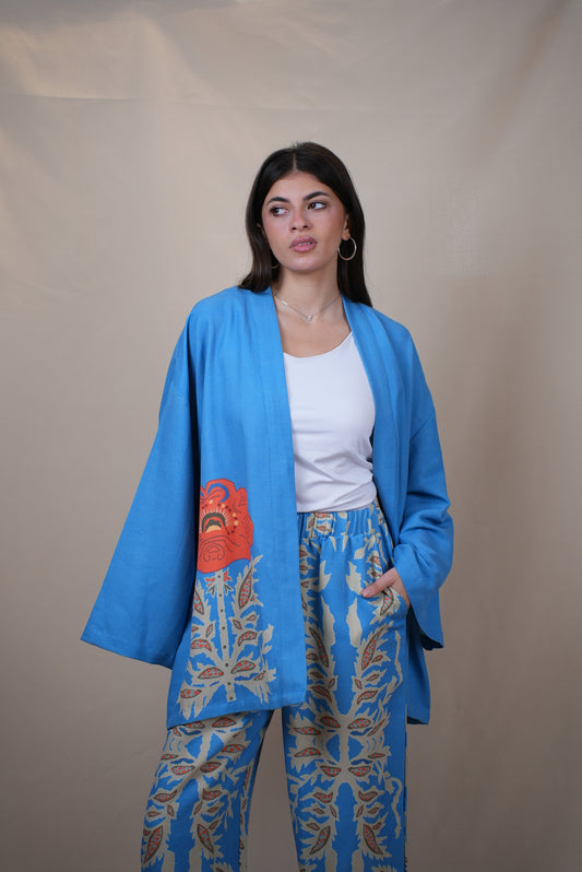 Printed flower cardigan