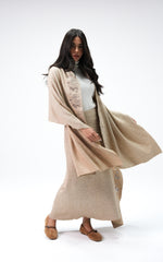 Nawara Dress Cardigan -Beige in gold
