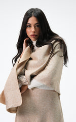 Nawara Dress Cardigan -Beige in gold