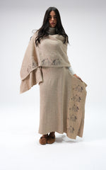 Nawara Dress Cardigan -Beige in gold