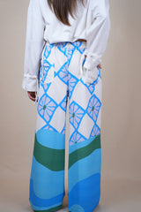 FlowersxWaves Printed linen pants