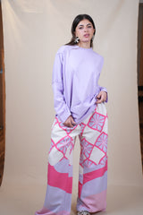 FlowersxWaves Printed linen pants