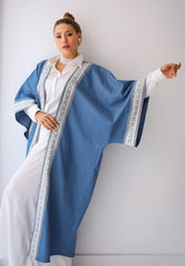 Denim cardigan with embroidery