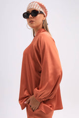 High Low Satin Set