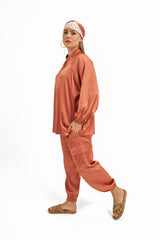 High Low Satin Set
