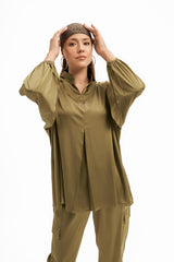 High Low Satin Set