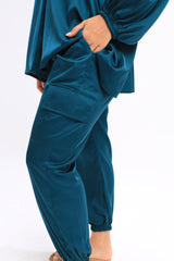 High Low Satin Set