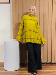 Green raffle top