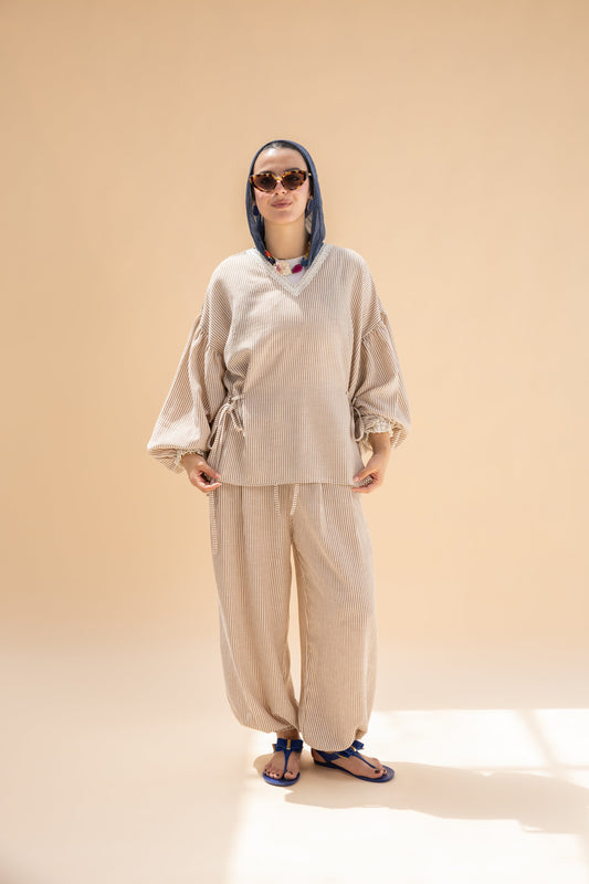 Amwaj Linen Strip Set