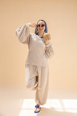 Amwaj Linen Strip Set