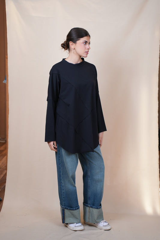 Asymmetrical cotton shirt