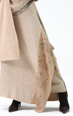Nawara Dress Cardigan -Beige in gold