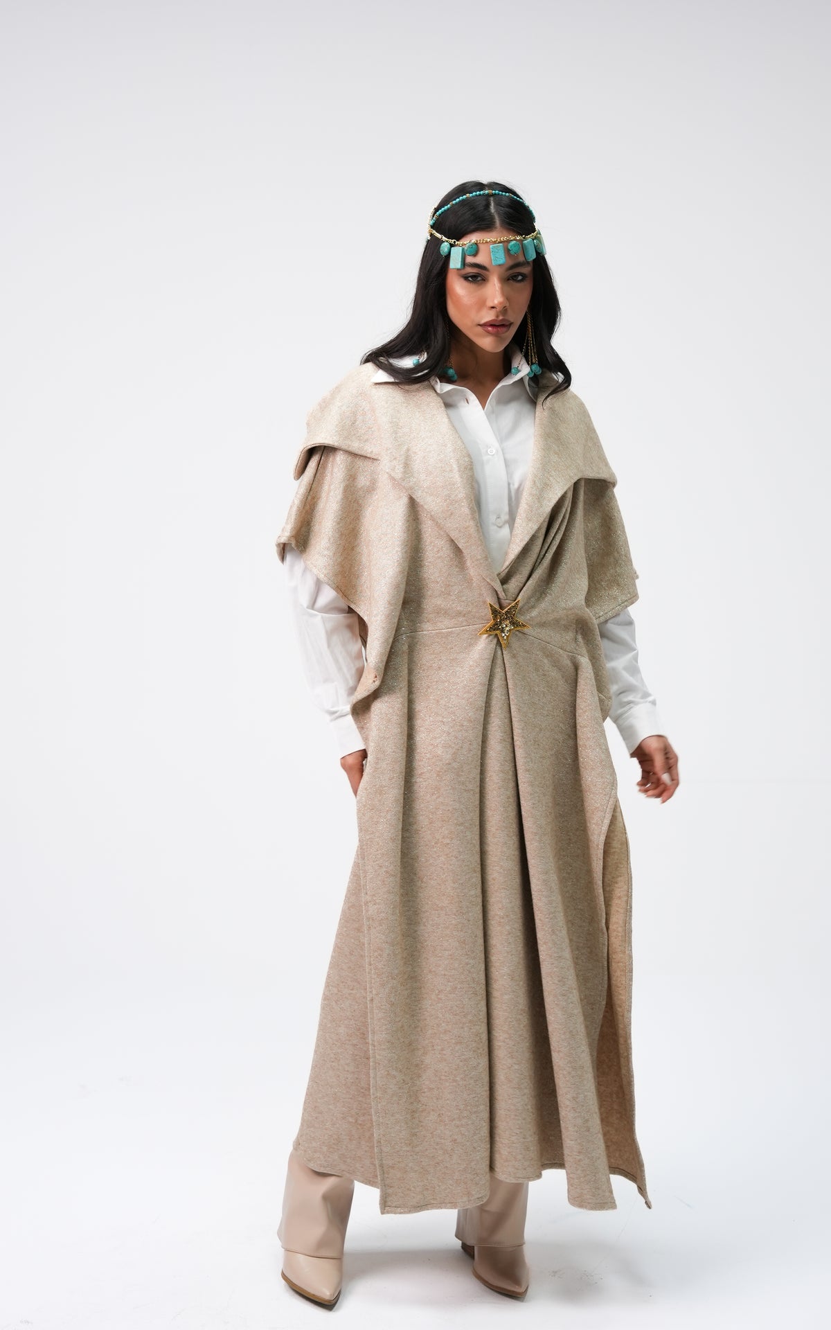 Hanouma Dress Cardigan -Beige