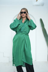 Satin Cardigan - Green