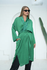 Satin Cardigan - Green