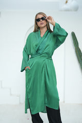 Satin Cardigan - Green