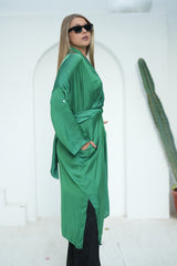 Satin Cardigan - Green