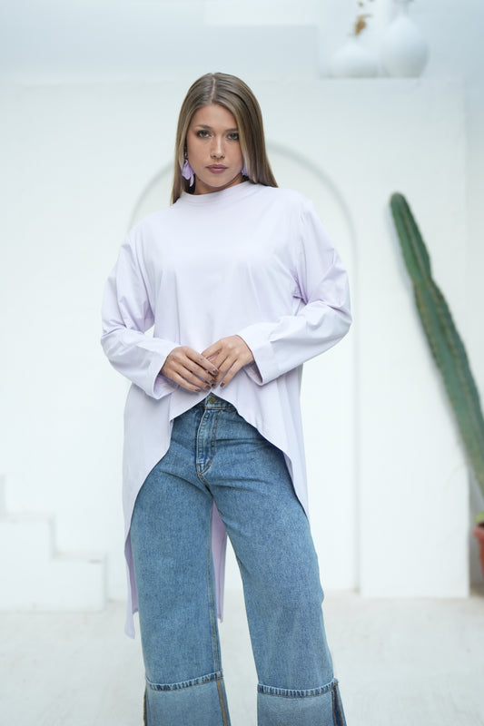 Long Basic Shirt - Lavender