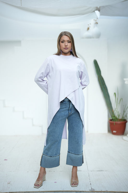 Long Basic Shirt - Lavender