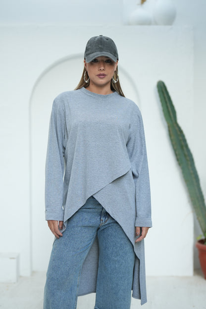 Long Basic Shirt - Grey