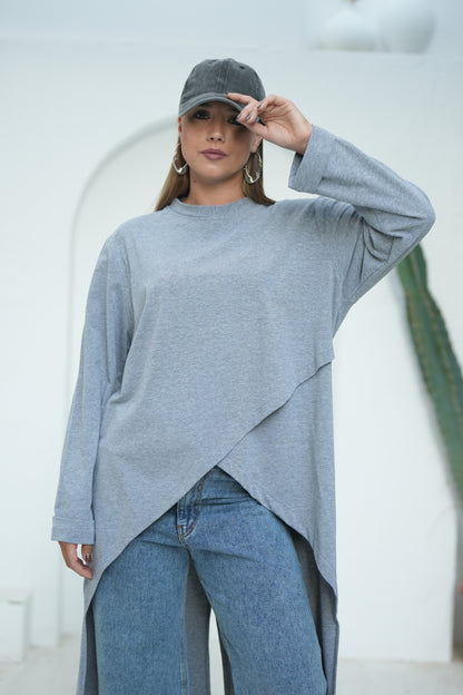 Long Basic Shirt - Grey