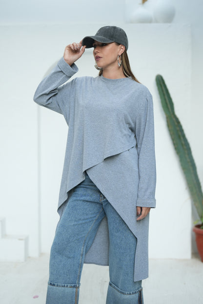 Long Basic Shirt - Grey