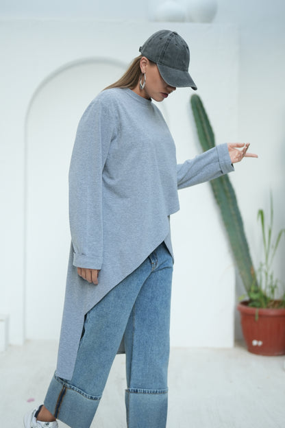 Long Basic Shirt - Grey