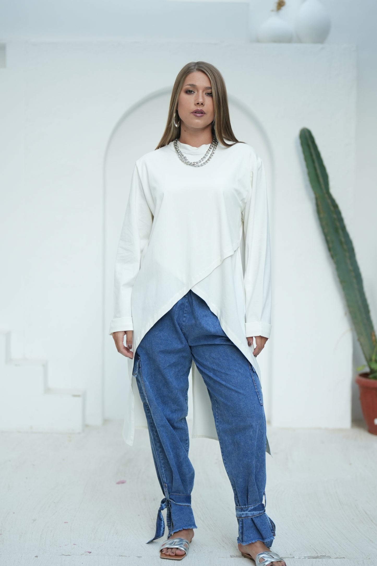 Long Basic Shirt - White