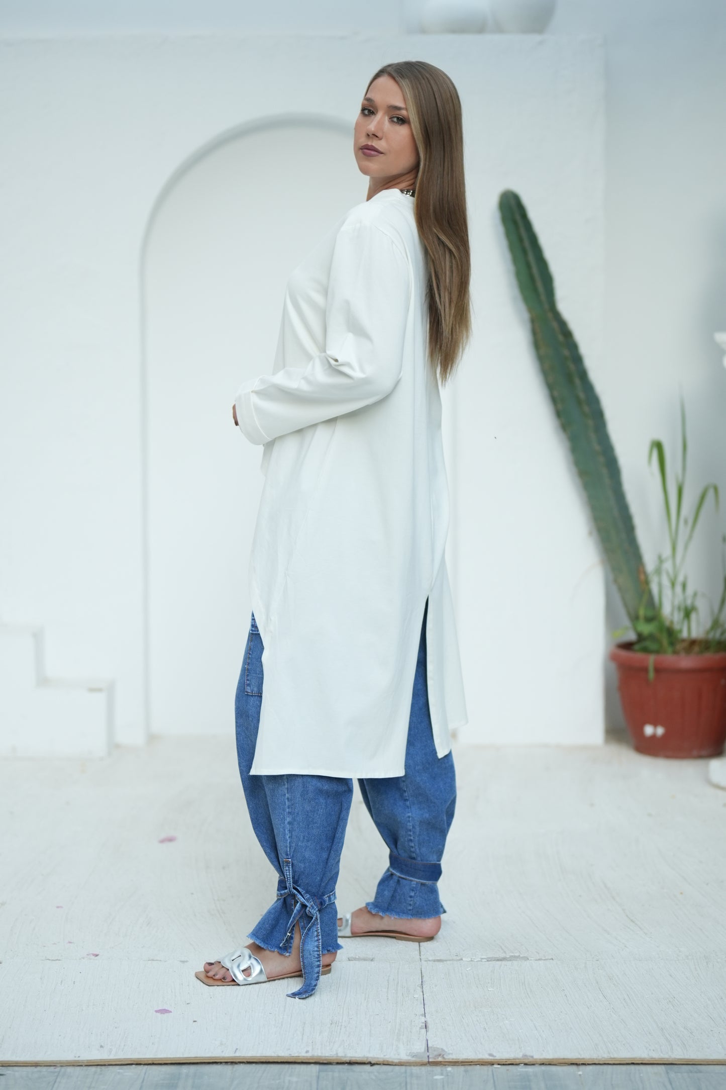 Long Basic Shirt - White