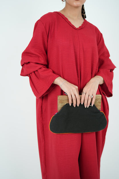 Linen Jumpsuit - Dark Red