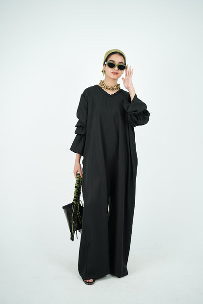 Linen Jumpsuit - Black