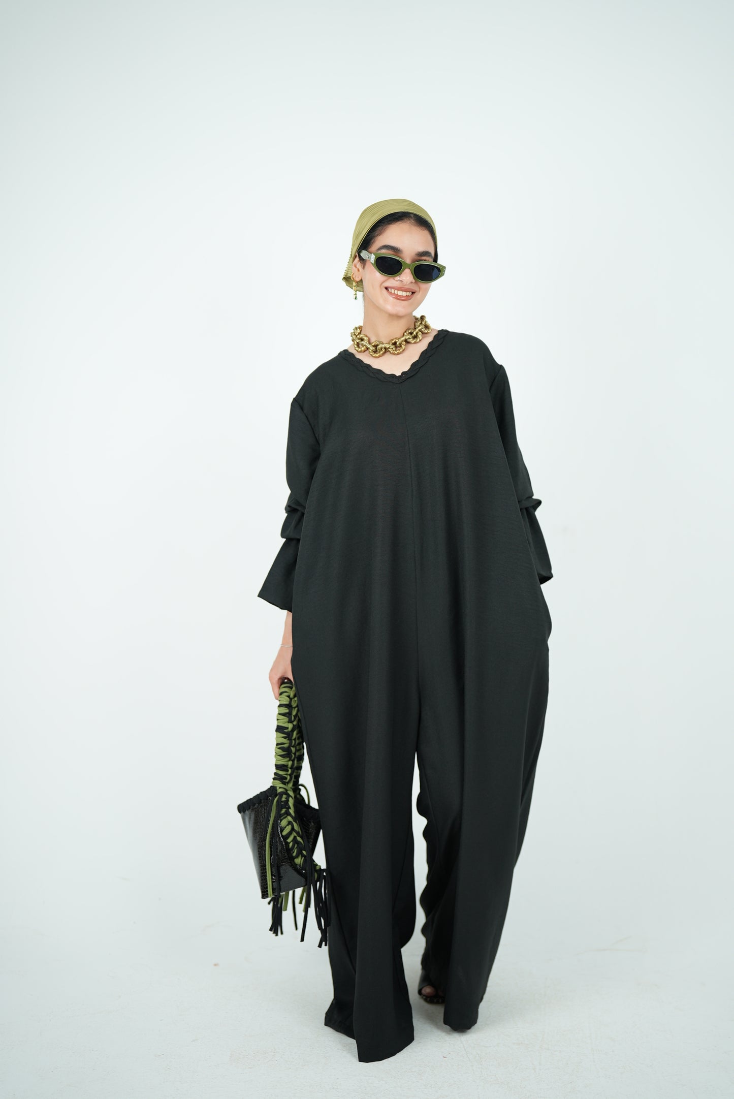 Linen Jumpsuit - Black