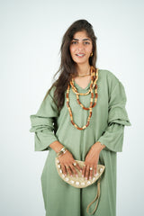 Linen Jumpsuit - Olive
