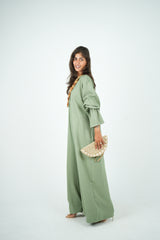 Linen Jumpsuit - Olive