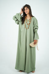 Linen Jumpsuit - Olive