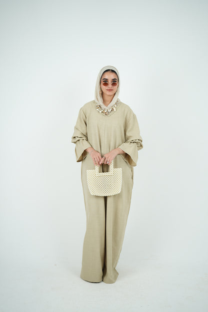 Linen Jumpsuit - Beige