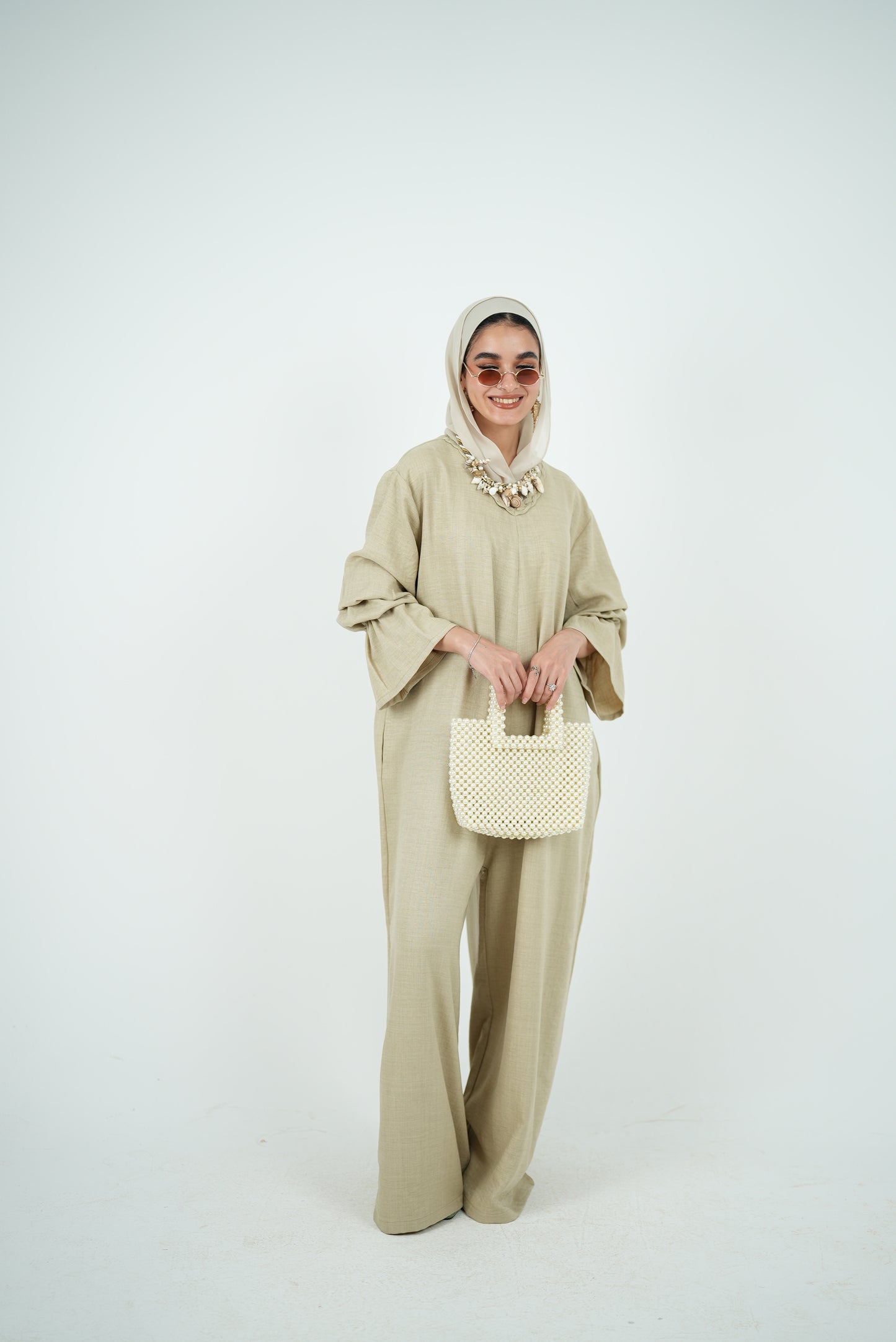 Linen Jumpsuit - Beige