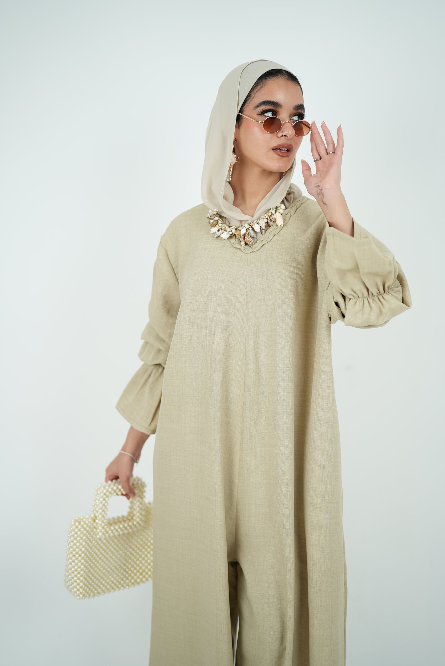 Linen Jumpsuit - Beige