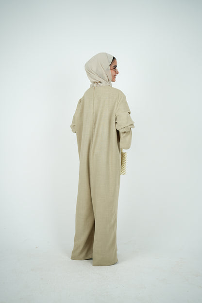 Linen Jumpsuit - Beige