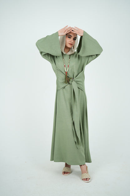 Linen Dress - Olive