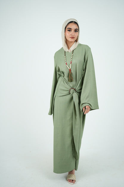 Linen Dress - Olive