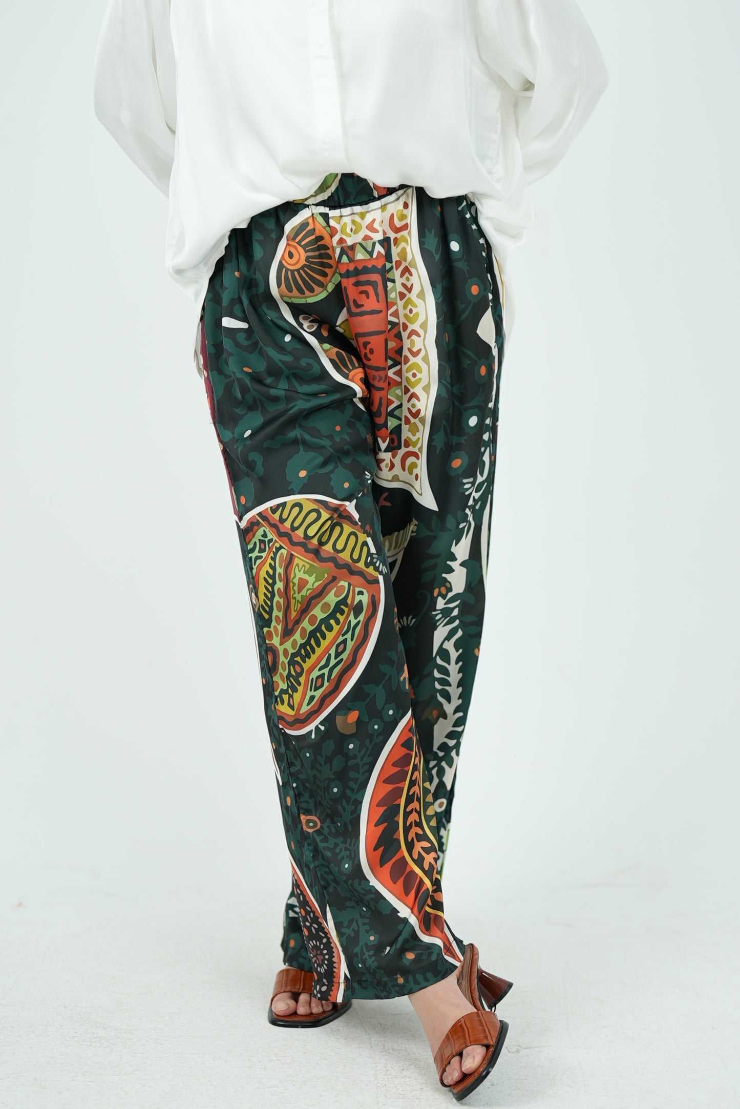 Satin Printed Pants