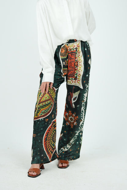 Satin Printed Pants