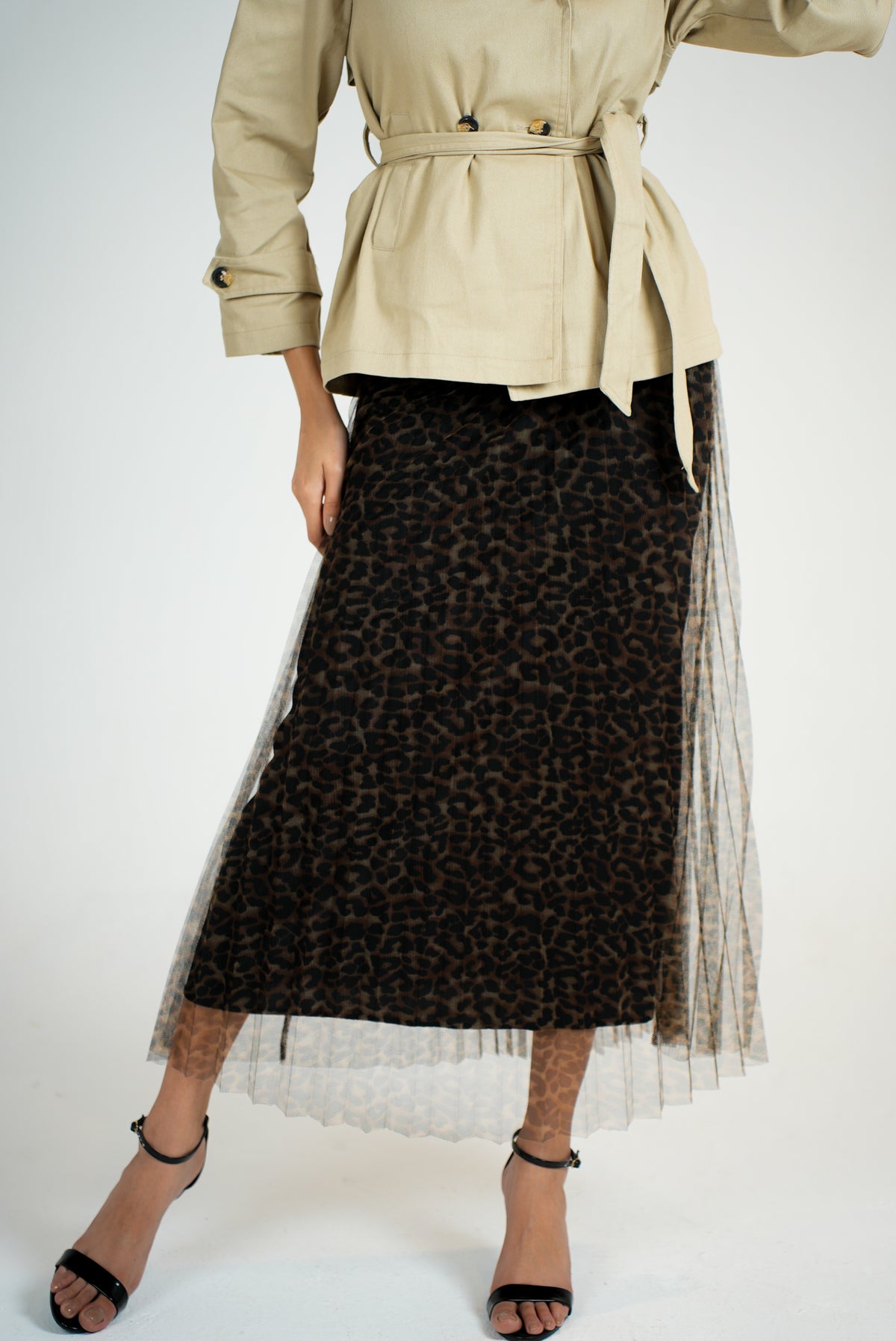 Leopard tulle skirt