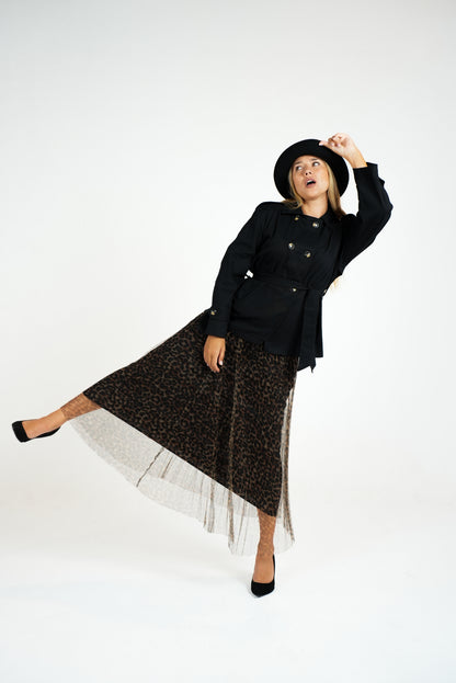 Leopard tulle skirt