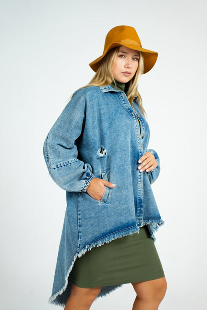 Long denim jacket