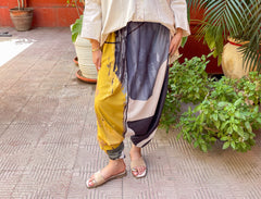 Abstract Colorblock Harem Pants