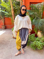 Abstract Colorblock Harem Pants